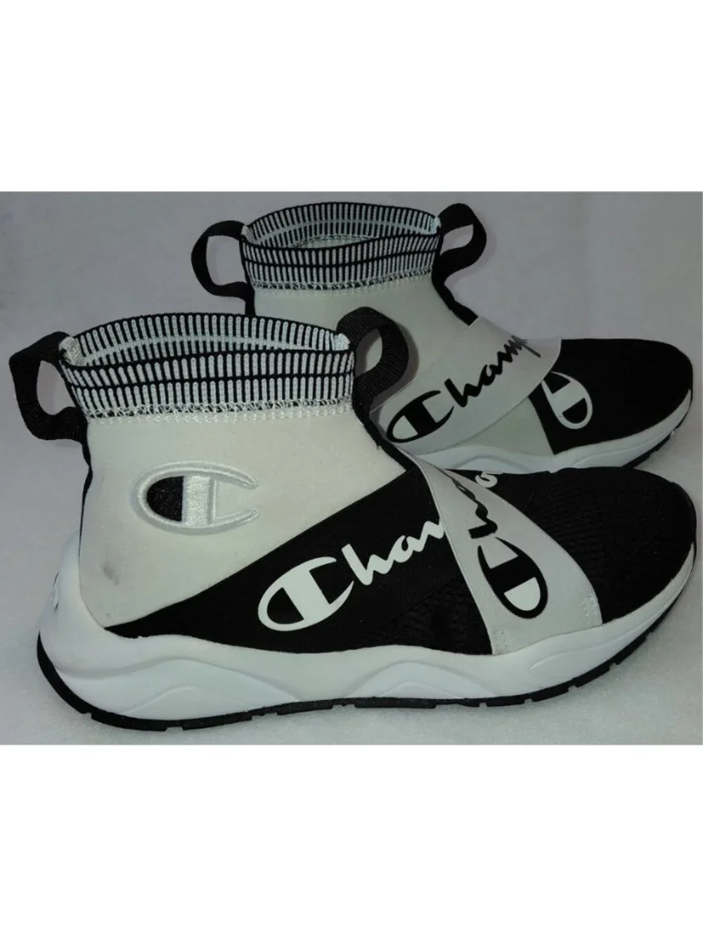 Champion Rally Crossover High-Top Slip-on Sneakers Black/White Size 7Y